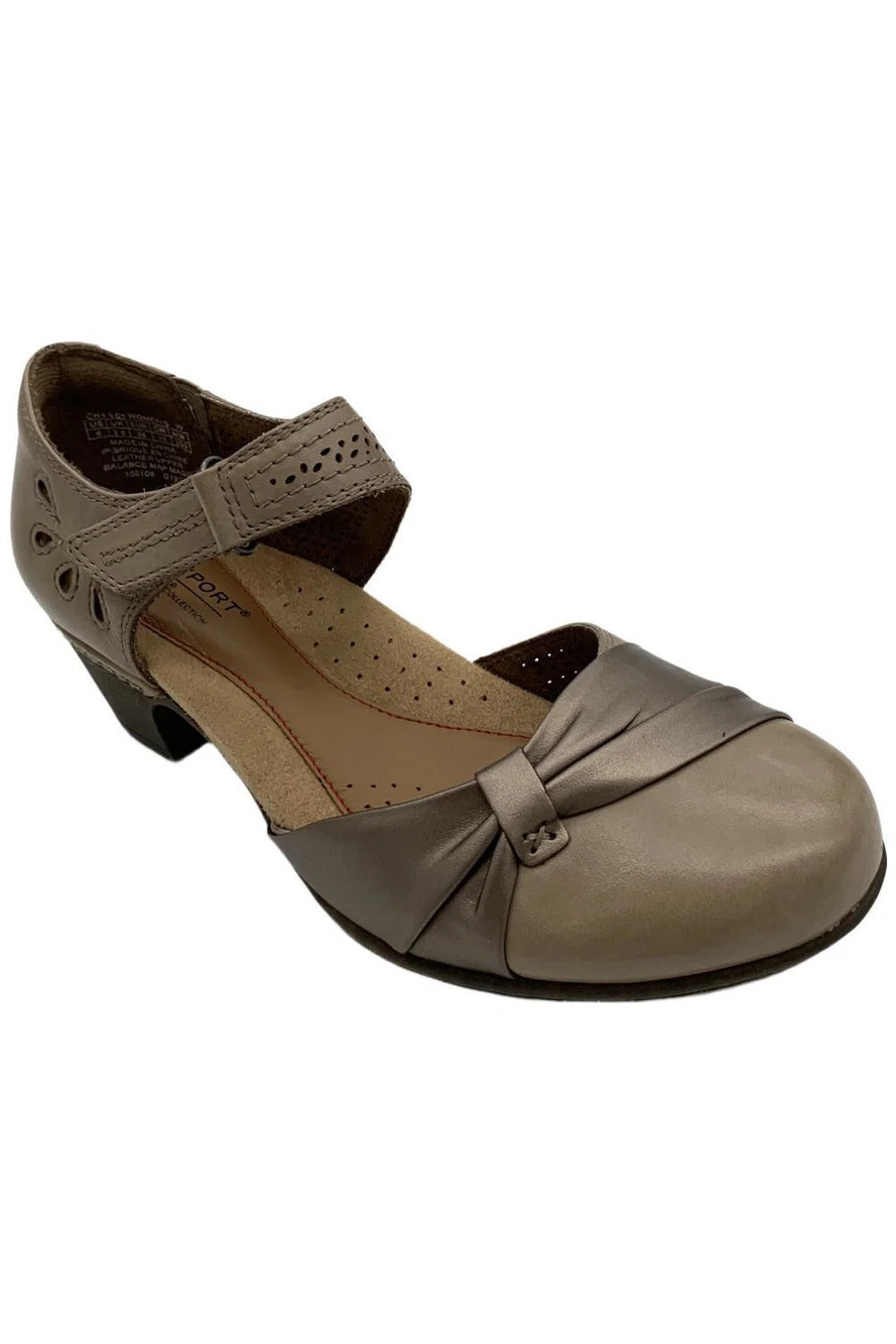 Rockport Cobb Hill Women's Abbott Two Piece Bow Heel Khaki - Wide